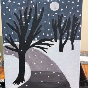 Winter Night Canvas Art